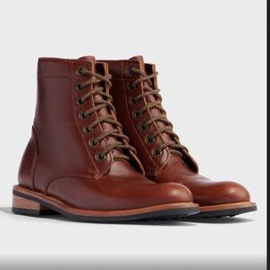 Nisolo all weather Amalia boots in Brandy.